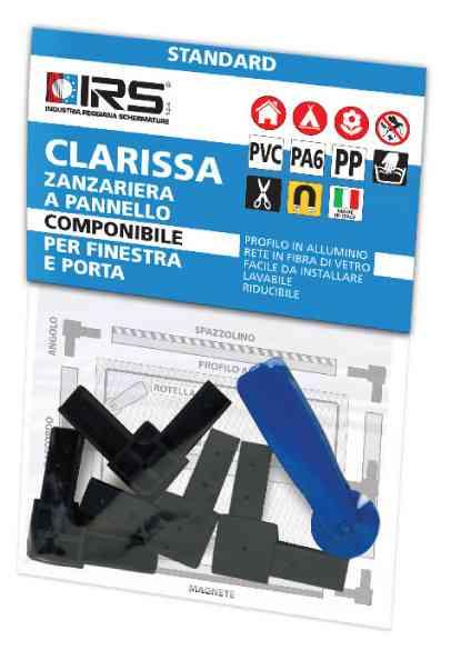 1,0 PZ Di ZANZARIERA IRS CLARISSA BL 4 ANGOLI + ROTELLA