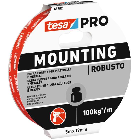 10,0 PZ Di TESA NASTRO BIADESIVO MOUNTING PRO STRONG 19MMX5M