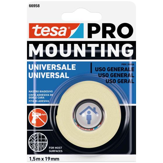 12,0 PZ Di TESA NASTRO BIADESIVO MOUNTING PRO UNIVER. 19MMX1,