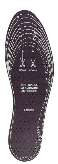 24,0 PA Di SOLETTE DX-SX CARBONE MISURA DA 36 A 46