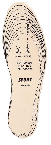 24,0 PA Di SOLETTE DX-SX SPORT MISURA DA 36 A 46