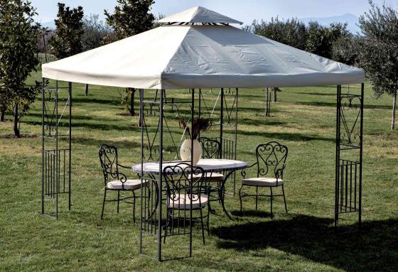 1,0 PZ Di GAZEBO IN ACCIAIO DECOR 300X300 CM ECRU YF-3133B