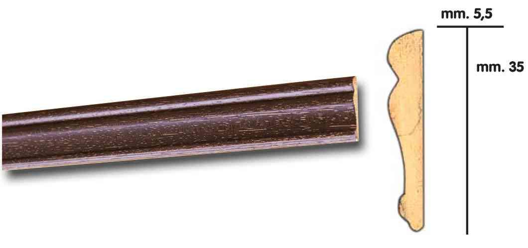 25,0 PZ Di CORNICE PER PARATI 5,5X35 BAROCCO 200 CM NOCE SCUR