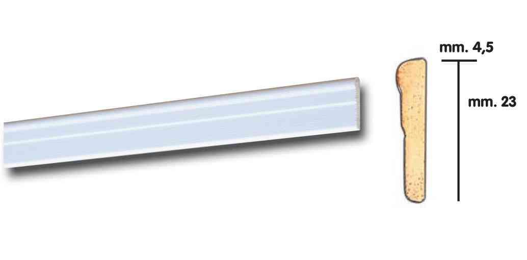 25,0 PZ Di CORNICE PER PARATI 4,5X23 BAROCCO 200 CM BIANCO