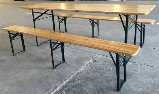 1,0 CF Di SET BIRRERIA IN LEGNO E METALLO 220X80XH76 CM