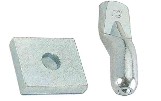 10,0 PZ Di PIASTRA CON PERNO PER CARDINE D 20 MM ACC ZINC