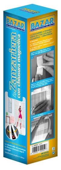1,0 PZ Di ZANZARIERA MAGNETICA 120XH240 CM NERO/ANTRACITE