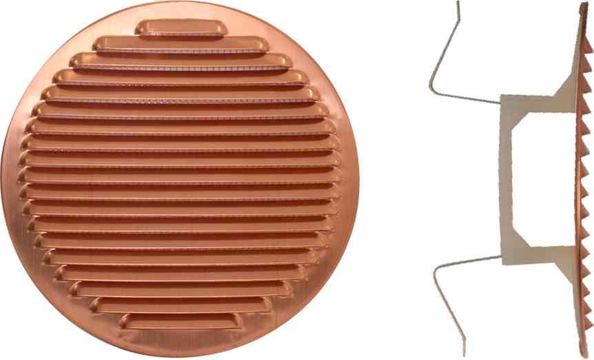 1,0 PZ Di GRIGLIA AERAZIONE RAME CON MOLLE D 120-160 MM