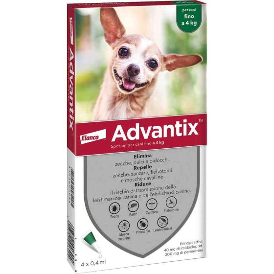 1,0 PZ Di BAYER ADVANTIX SPOT ON 6 PIPETTE CANI  0- 4 KG