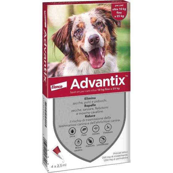 1,0 PZ Di BAYER ADVANTIX SPOT ON 6 PIPETTE CANI 10-25 KG