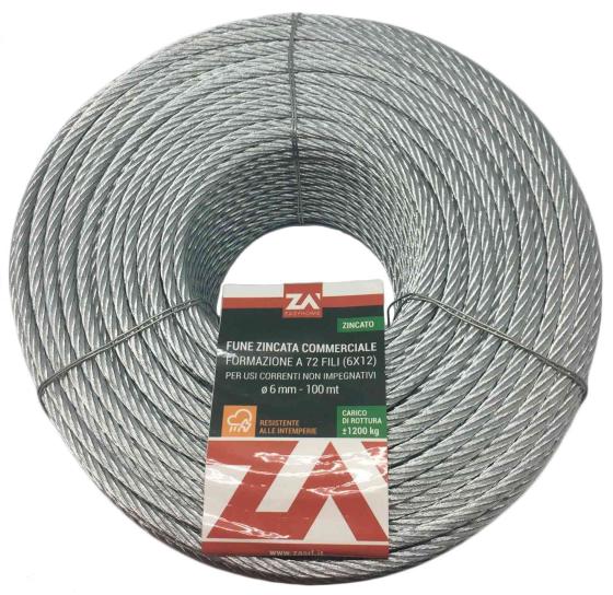100,0 MT Di CAVETTO ACCIAIO 49F C/ANIMA ACC D 1,8 ROT DA 100 M