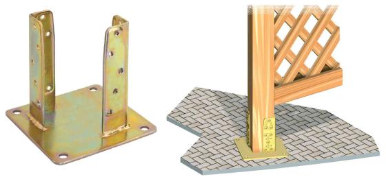 4,0 PZ Di PIASTRA 800 SUPPORTO PILASTRO ACC TROP  60X 60 MM