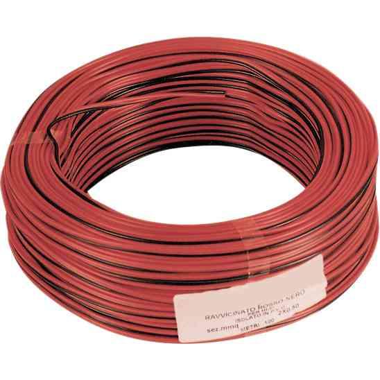 100,0 MT Di CAVO ELETTRICO HI-FI ROSSO-NERO 2X1