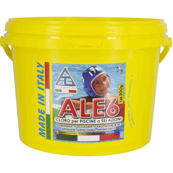 1,0 PZ Di CLORO 6 FUNZIONI X PISC.PASTIGLIE GR.200 KG.5 ALE6