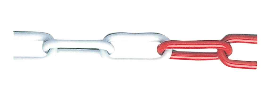 25,0 ML Di CATENA ACCIAIO BIANCO ROSSO D 5 MM DA 25 M