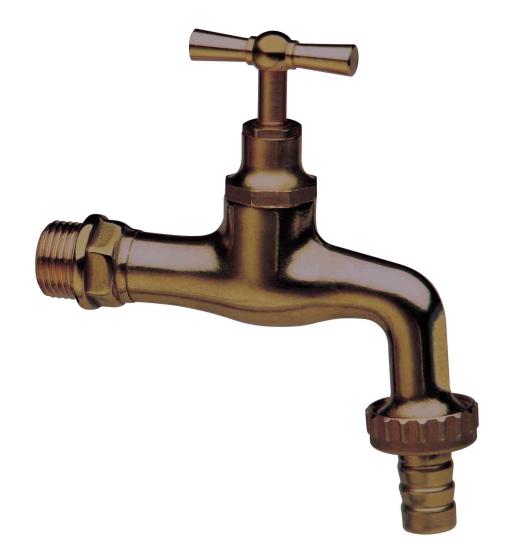 2,0 PZ Di RUBINETTO OTTONE ANTICATO C/PORTAGOMMA D 1/2