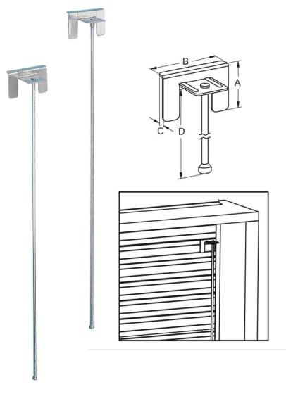50,0 PZ Di SICURA PER TAPPARELLA PLASTICA ASTA 39X480 MM