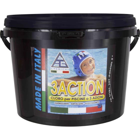 1,0 PZ Di CLORO MULTIF.X PISCINE PASTIGL.GR.200 KG. 5 3 ACTI