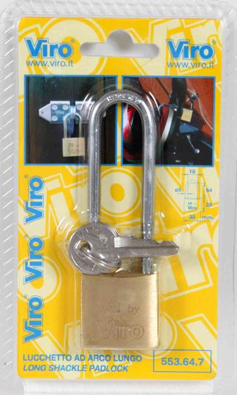 6,0 PZ Di VIRO BL 555.49.7 LUCCHETTO OTT ARCO LUNGO 50 MM