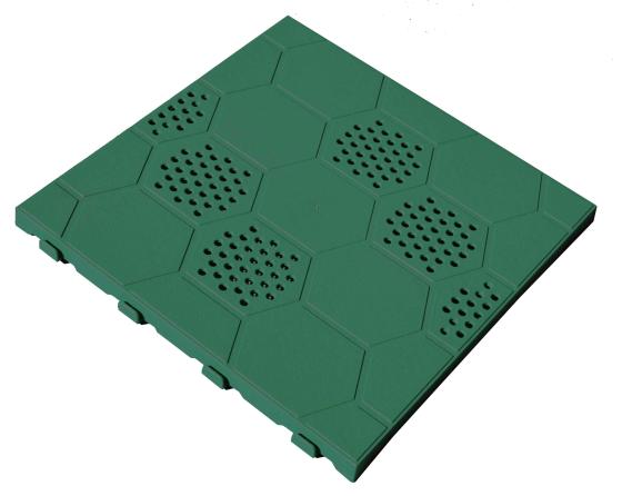 6,0 PZ Di PAVIMENTO IN PP 40X40X2,5 CM E40 VERDE