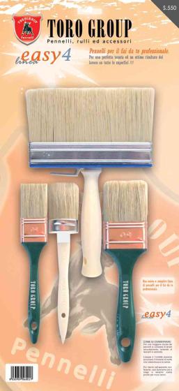 1,0 CF Di SET 4 PENNELLI SETOLA BIONDA S/550