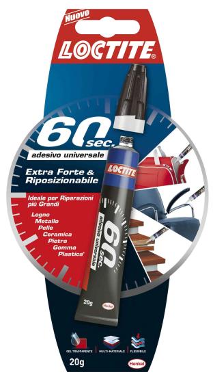 12,0 PZ Di LOCTITE ADESIVO UNIVERSALE 60 SECONDI 20 G