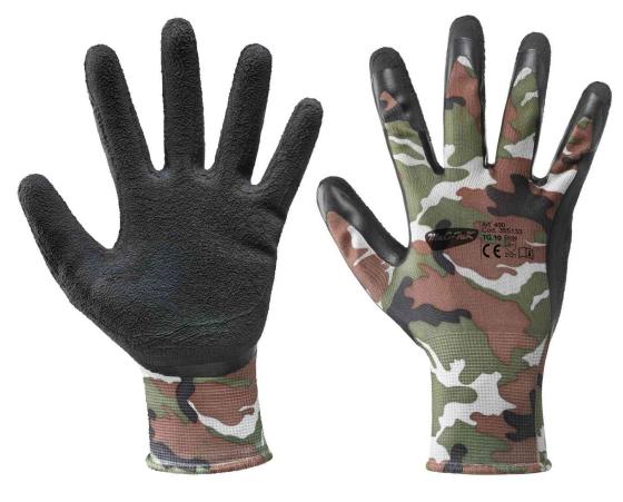12,0 PZ Di GUANTI POLIESTERE/LATTICE MIMETICO TG.  9