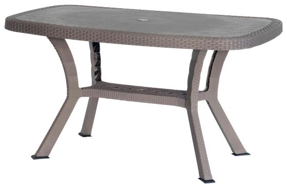 1,0 PZ Di TAVOLO RATTAN OTELLO ELITE C/INCROCIO 136X82 TORT