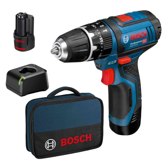 1,0 PZ Di BOSCH-B 12V TRAPANO GSB12 V-15 CON 2 BATT. 2,0AH