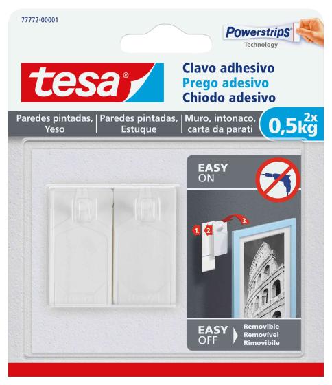 8,0 CF Di GANCIO PER QUADRO ADESIVO TESA FISSI 2 PZ