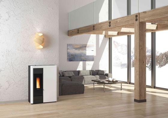 1,0 PZ Di STUFA PELLET 15,5 KW VIRNA IDRO BIANCO
