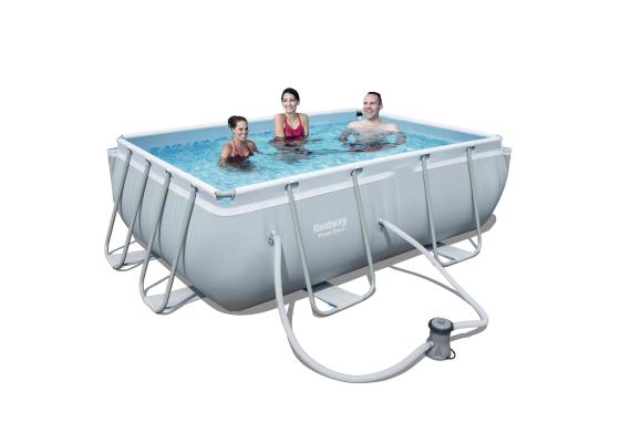 1,0 PZ Di PISCINA C/TELAIO E POMPA 282X196XH84 CM 56629