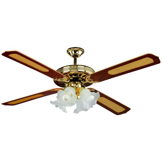 1,0 PZ Di VENTILATORE A SOFFITTO CON TELEC+4 LUCI OLD AMERIC