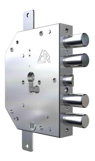 1,0 PZ Di C.R. 2155/28G SERRATURA SICUR CORAZ DX S/ASTE PLAN