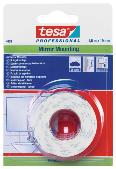 12,0 PZ Di NASTRO BIADESIVO PER SPECCHI TESA 19MMX1,5M