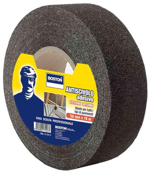 1,0 PZ Di ANTISDRUCCIOLO BOSTON NASTRO 50 MM ROT 18 M NERO