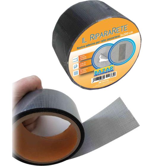 1,0 PZ Di NASTRO ADESIVO RIPARA RETE ZANZARIERA 5MM X 2 M
