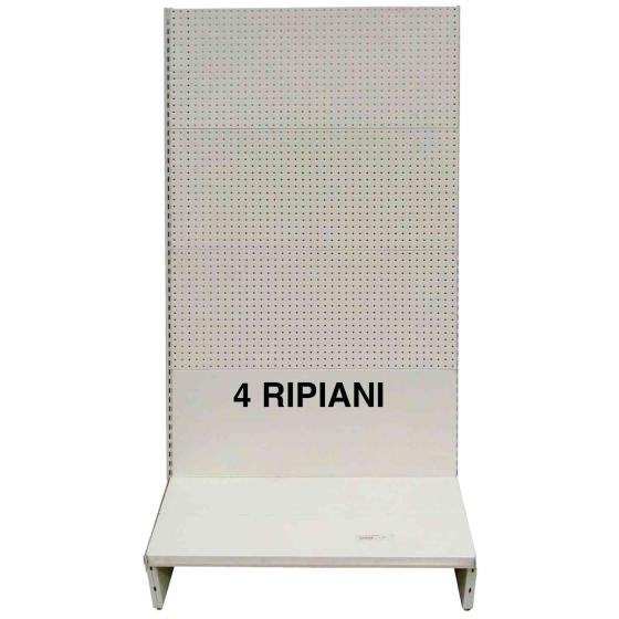 1,0 PZ Di SCAFFALE A PARETE 200X40X205H GRIGIO 4 RIPIAN