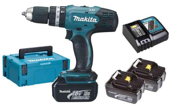 1,0 PZ Di MAKITA SUPERKIT 18VP-3Ah DHP453RF3J CON 3 BATTERIE