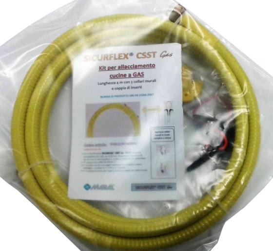 1,0 PZ Di TUBO FLESSIBILE GAS 400 CM F.F.1/2 C/COLLARI UNI15
