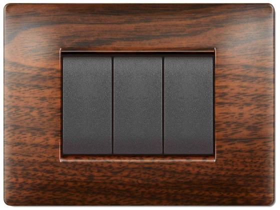 1,0 PZ Di PLACCA LIFE Q MOD.LIVING PLAS.LEGNO SCURO  7P