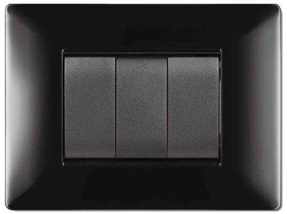 1,0 PZ Di PLACCA LIFE Q MOD.LIVING PLAS.NERO         4P