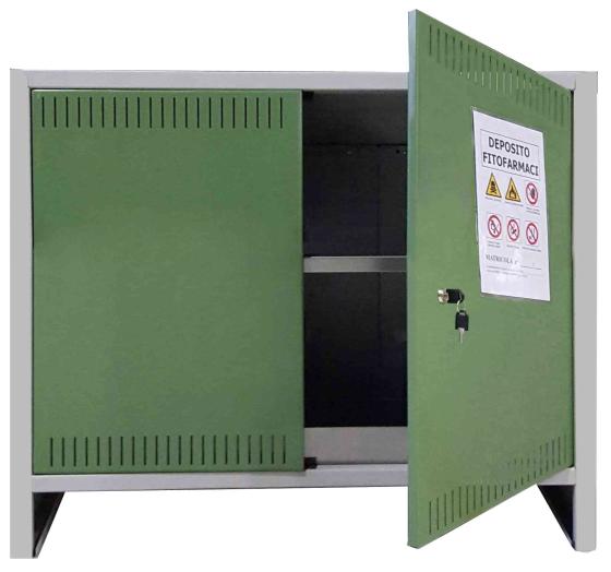 1,0 PZ Di ARMADIO PER FITOFARMACI KIT 2 ANTE 100X40XH 80 CM