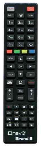 1,0 PZ Di TELECOMANDO TV BRAVO BRAND 6 TELEFUNKEN