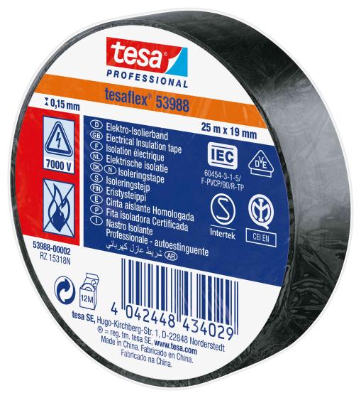 10,0 PZ Di NASTRO ISOLANTE CERTIFICATO NERO 19 MM X 25 M