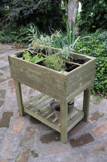 1,0 PZ Di FIORIERA GIARDINIERA RIALZATA LEGNO 80X50XH80 CM