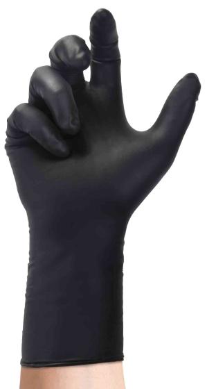 1,0 CF Di GUANTI IN NITRILE NERO CAT. III 30 CM TG. M 50 PZ 
