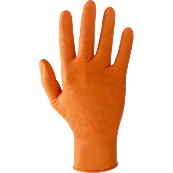 1,0 CF Di GUANTI IN NITRILE ARANCIONE CAT. III TG.  L  50 PZ