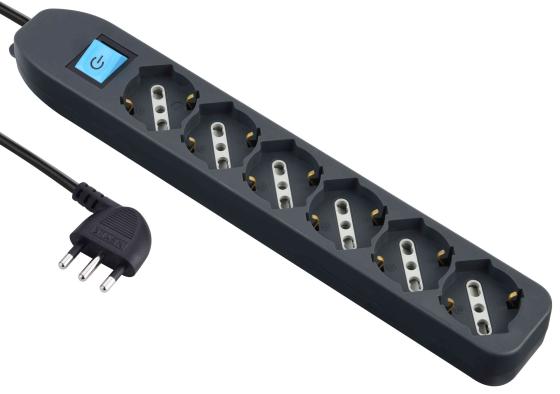 1,0 PZ Di MULTIPRESA 6P BIP/SCH + INT. NERA FIG.4