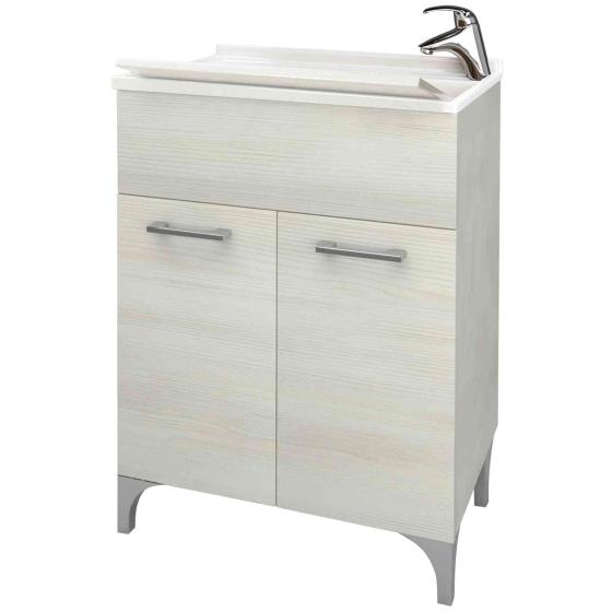 1,0 PZ Di LAVATOIO LEGNO 60X50 CM ROVERE BIANCO